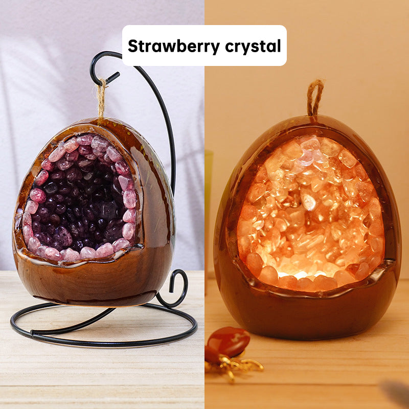 Amethyst Dinosaur Egg Night Light – Crystal Glow with Modern Vibes