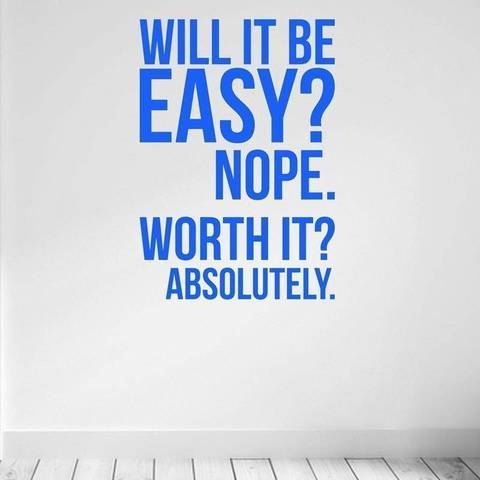 Inspirational Wall Decal – Bold PVC Quote Sticker for Gym, Office, or Bedroom