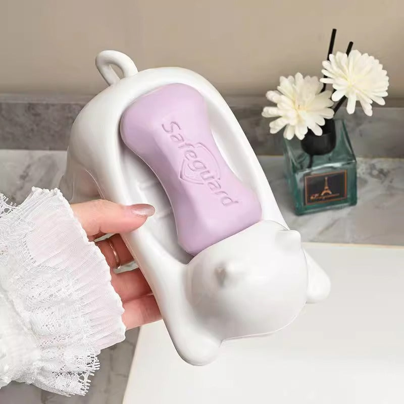 Cute Cat Soap Box – Bathroom Drainage Soap Dish & Accessory Holder