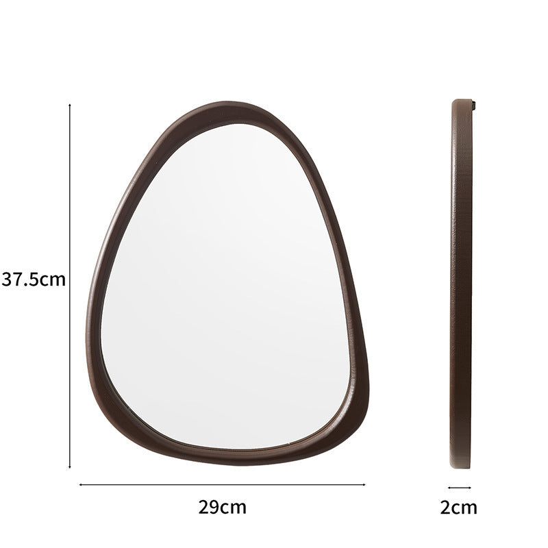 Wooden Oval Wall Mirror – Rustic Hanging Decor for Any Room