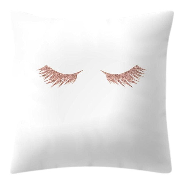 Rose Gold Lash Pillow Cover – Glitter Pineapple Vibes for Your Sofa