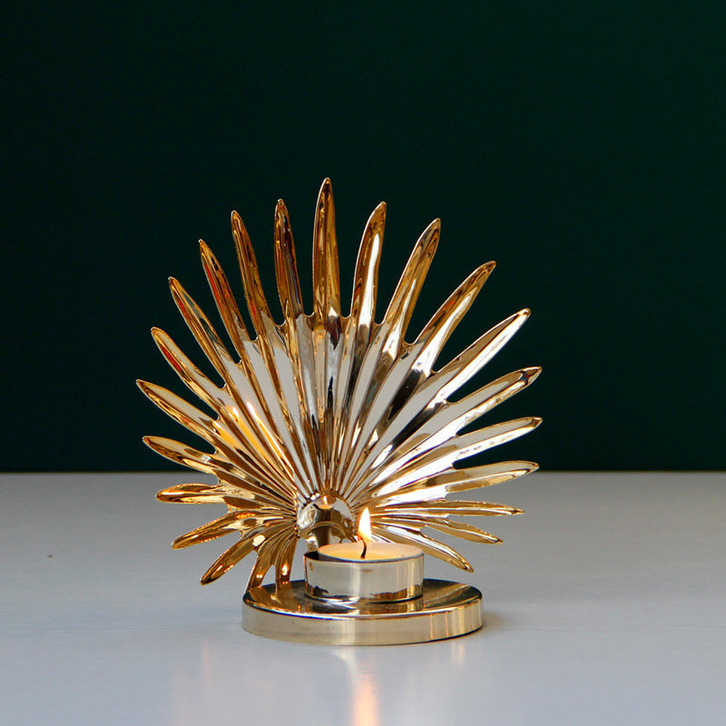 Golden Metal Candle Holder – Elegant Table Decor for Home, Events & Dinners
