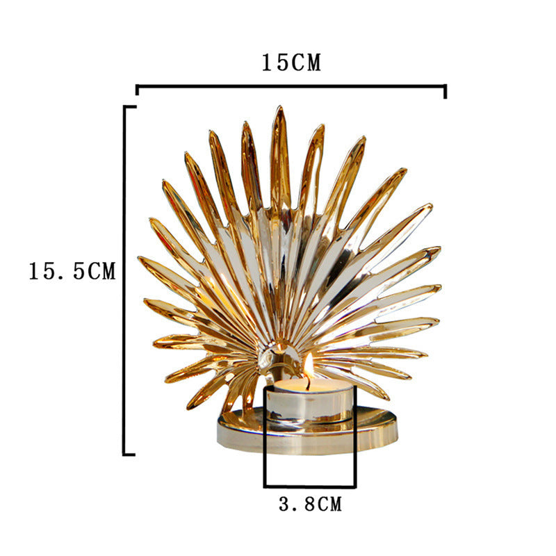 Golden Metal Candle Holder – Elegant Table Decor for Home, Events & Dinners