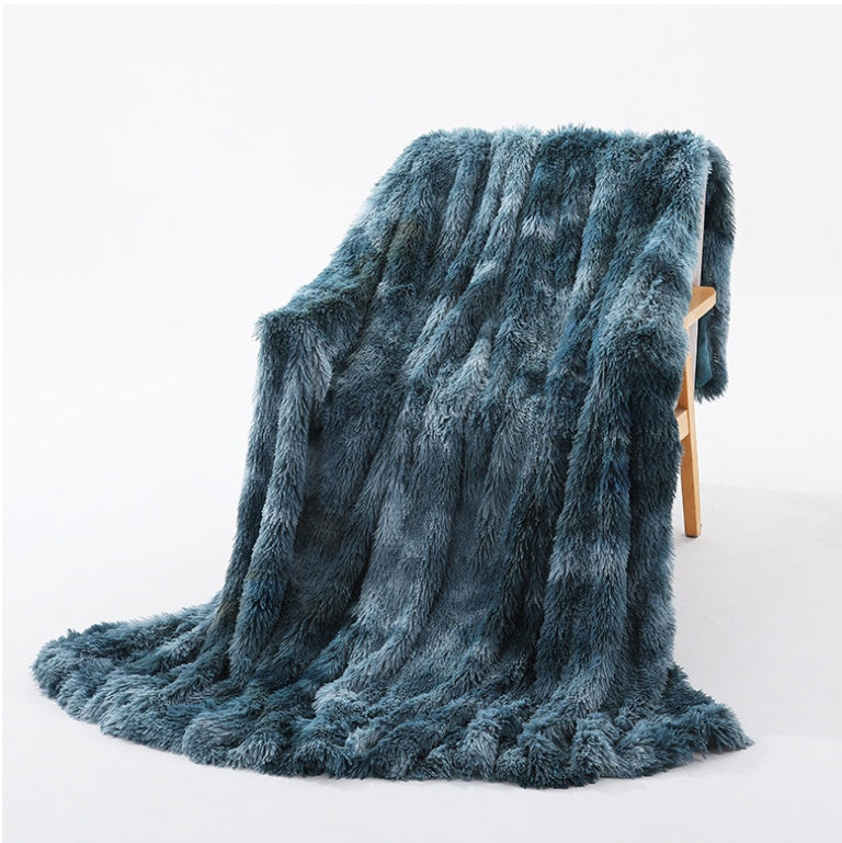 Plush Tie-Dye Double-Layer Blanket – Soft Sofa Throw & Bed Cover