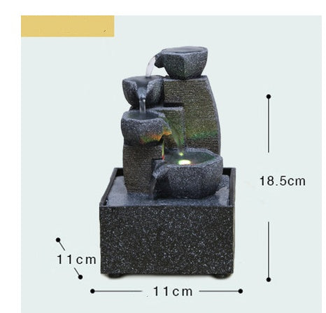 Modern Abstract Desktop Water Fountain – Handmade Resin Tabletop Home Decor