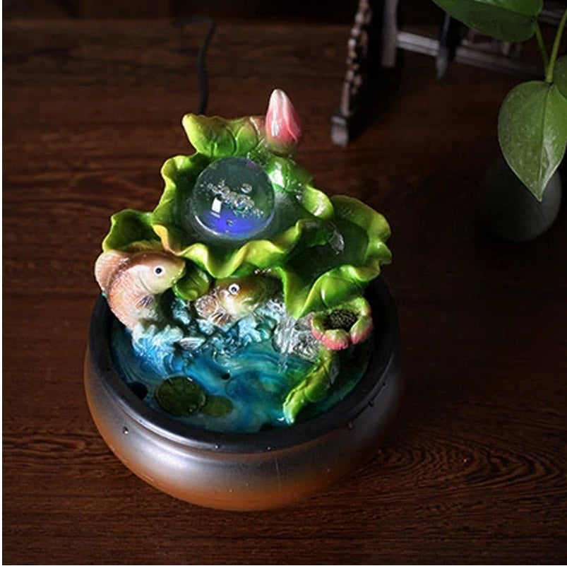 Modern Abstract Desktop Water Fountain – Handmade Resin Tabletop Home Decor