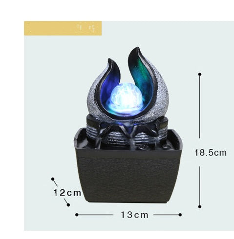 Modern Abstract Desktop Water Fountain – Handmade Resin Tabletop Home Decor