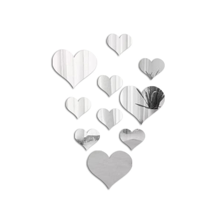 Love Mirror Wall Decals – Acrylic Heart Wall Stickers for Home Decor