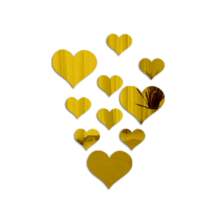 Love Mirror Wall Decals – Acrylic Heart Wall Stickers for Home Decor