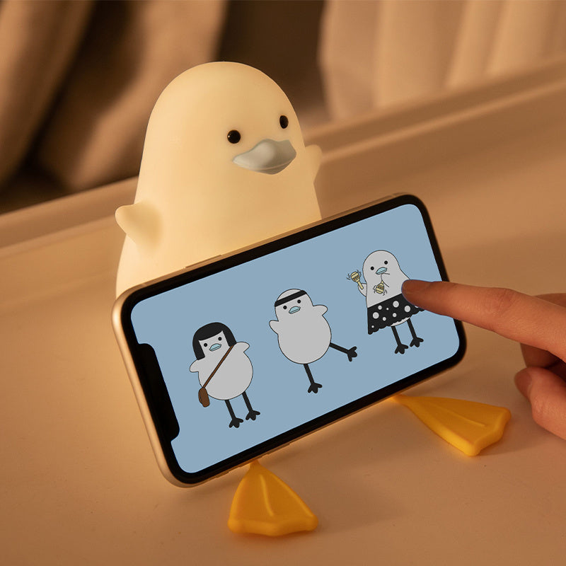 Rechargeable Little Gull Fun Night Light – Creative Silicone Table Lamp for Bedside & Gifts