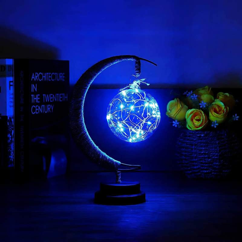 LED Moon & Star Copper Wire Light – USB & Battery Powered Decor Lamp