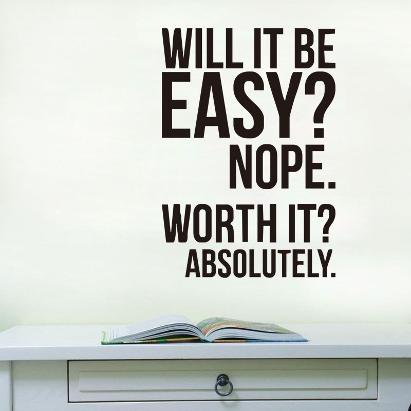 Inspirational Wall Decal – Bold PVC Quote Sticker for Gym, Office, or Bedroom