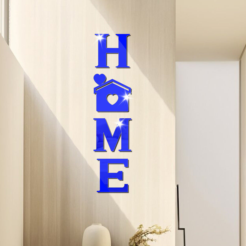 Acrylic Mirror Wall Stickers – “Home House Love” Heart Decals | Waterproof Soft Mirror Decor