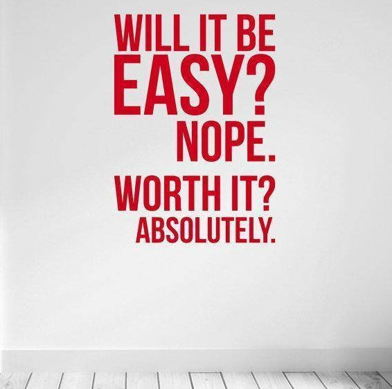 Inspirational Wall Decal – Bold PVC Quote Sticker for Gym, Office, or Bedroom