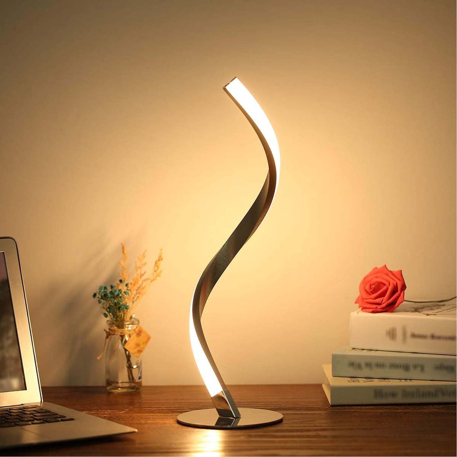 Spiral Snake LED Table Lamp – Modern Dimmable Bedside Light