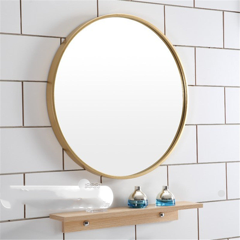 Minimalist Wall Mirror for Bathroom – 30cm Round Iron Frame