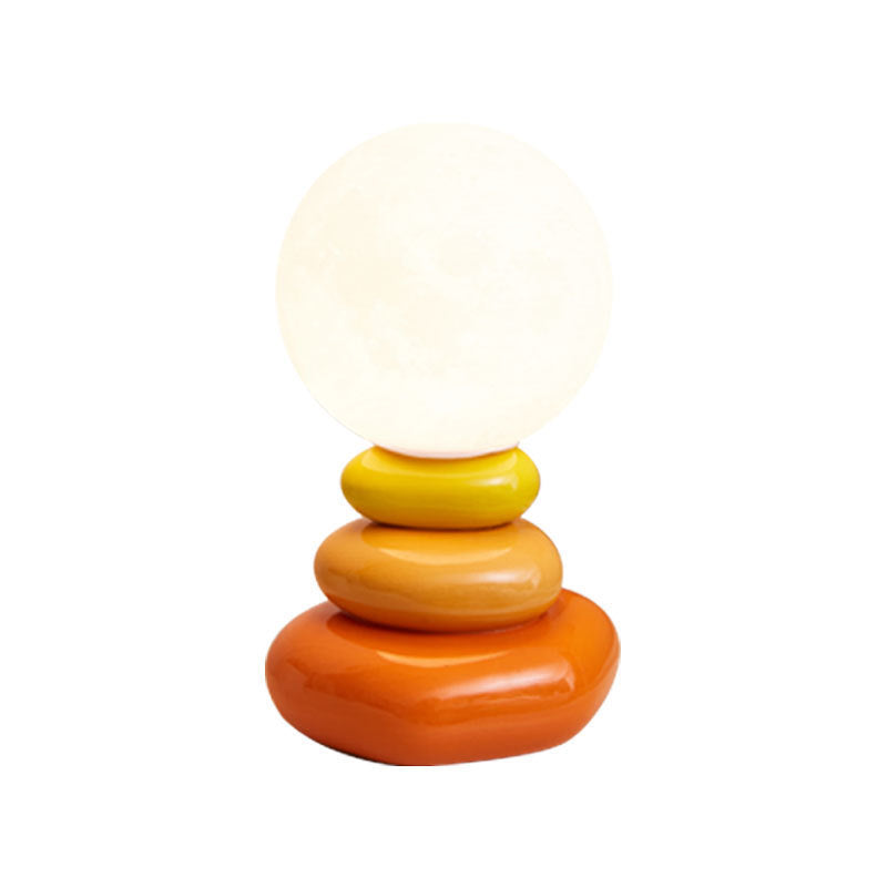 Stonehenge Ceramic Table Lamp – 3D Moon Lampshade | USB LED Night Light for Aesthetic Bedroom Decor