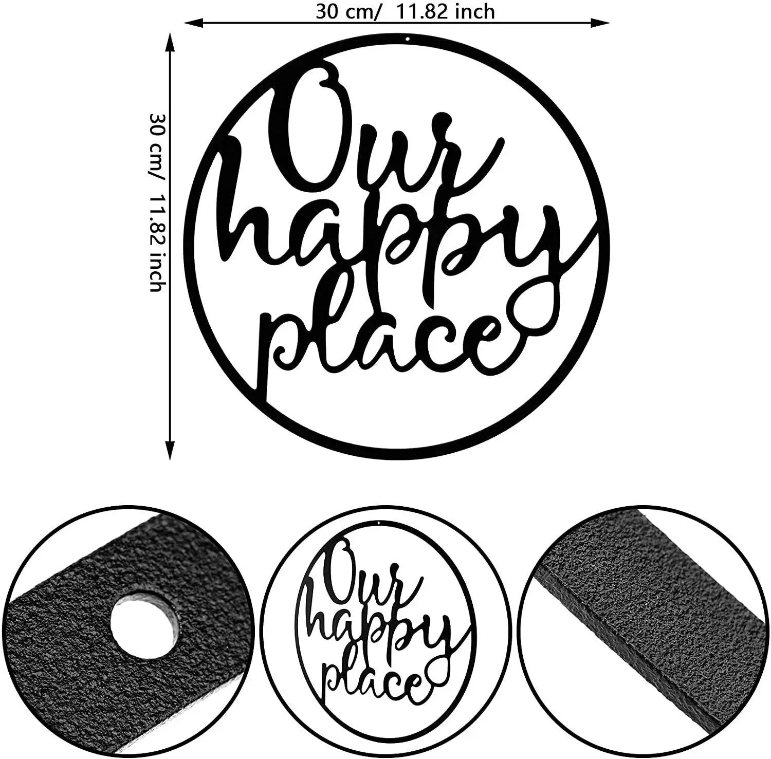 Black Metal Wall Art – Modern Geometric Plaque for Outdoor & Indoor Spaces
