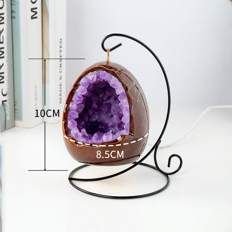 Amethyst Dinosaur Egg Night Light – Crystal Glow with Modern Vibes