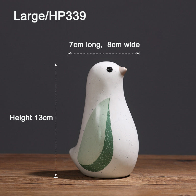 Home decoration small accessories Nordic creative cute ceramic bird ornaments Home living room Wine cabinet Room decoration