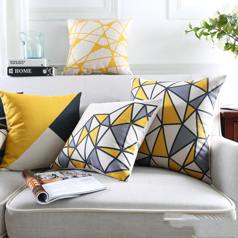 Nordic Cotton Linen Throw Pillow – Decorative Lumbar Support Cushion for Home & Car