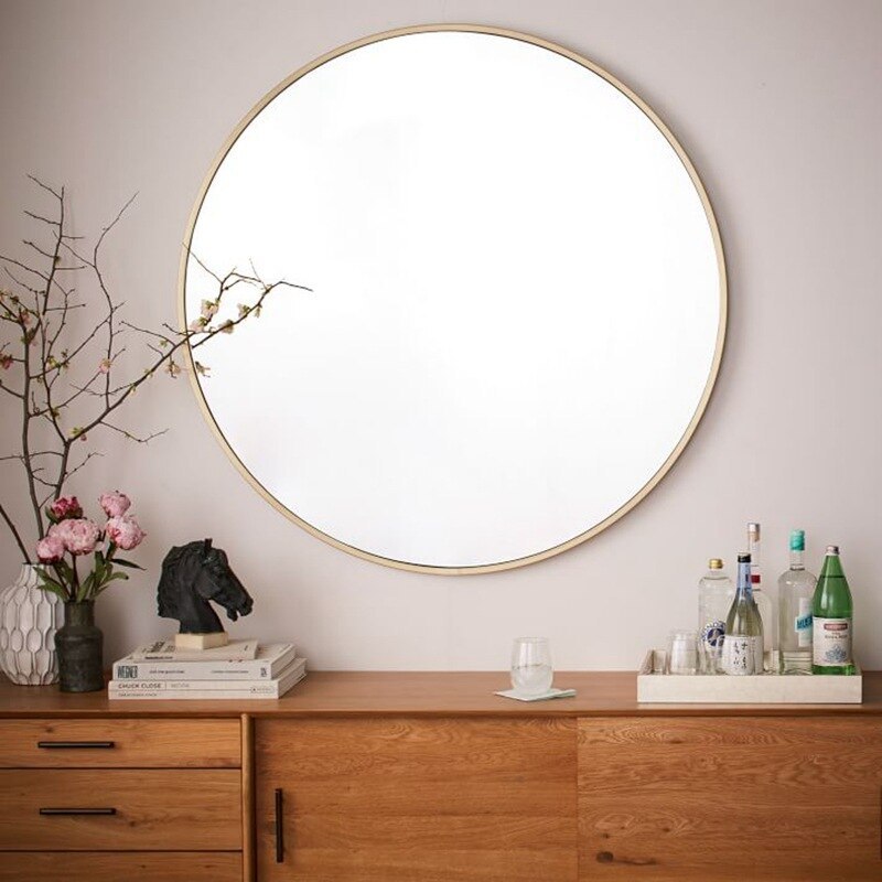 Minimalist Wall Mirror for Bathroom – 30cm Round Iron Frame