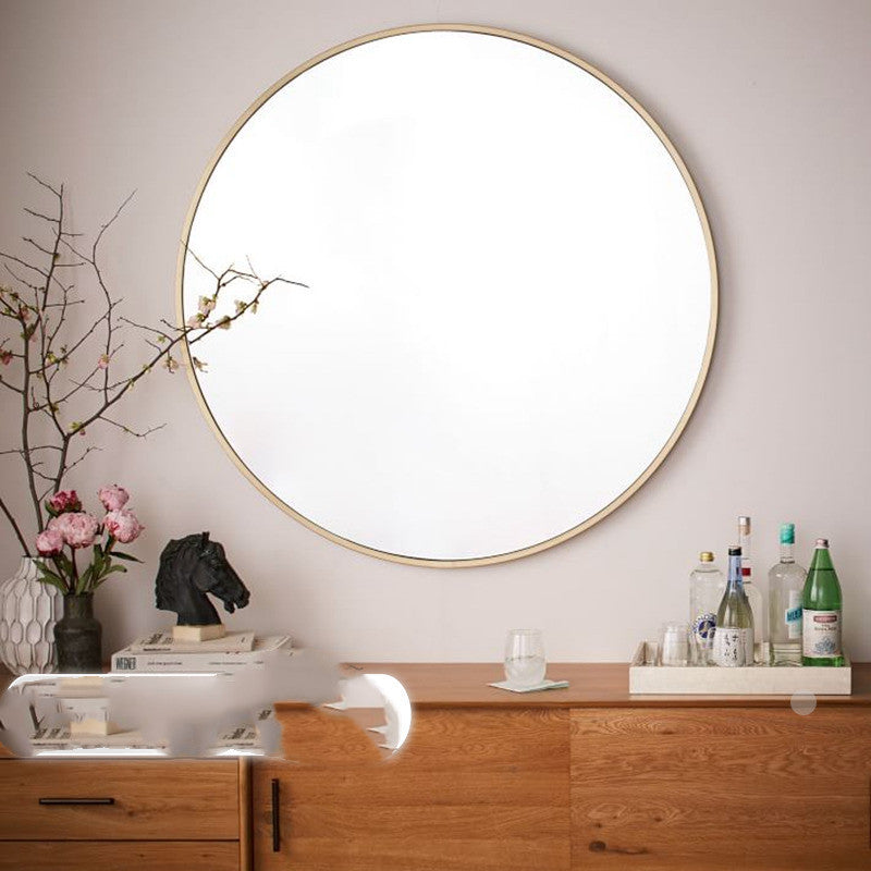 Minimalist Wall Mirror for Bathroom – 30cm Round Iron Frame