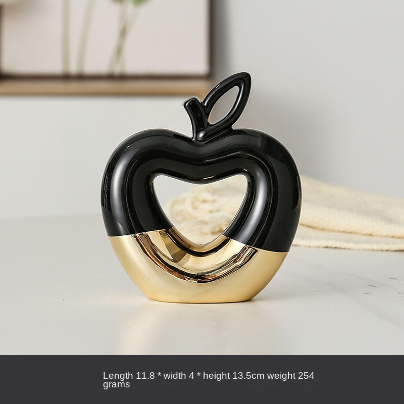 Gilded Apple & Pear Decor – Luxe Ceramic Art for Modern Homes