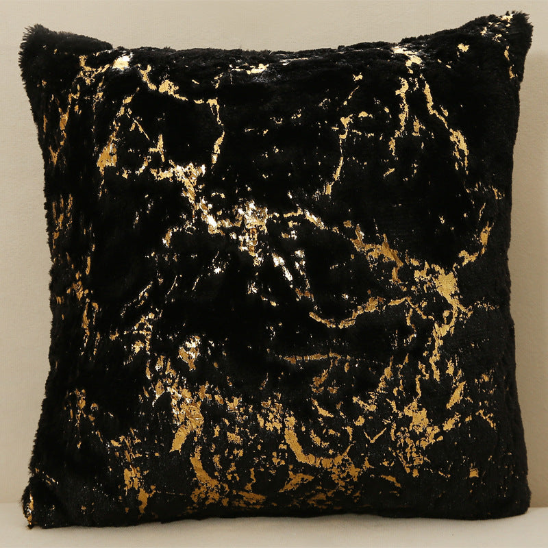 Plush Throw Pillowcase with Gilded Detailing – Soft Sofa Cushion Cover 43x43cm