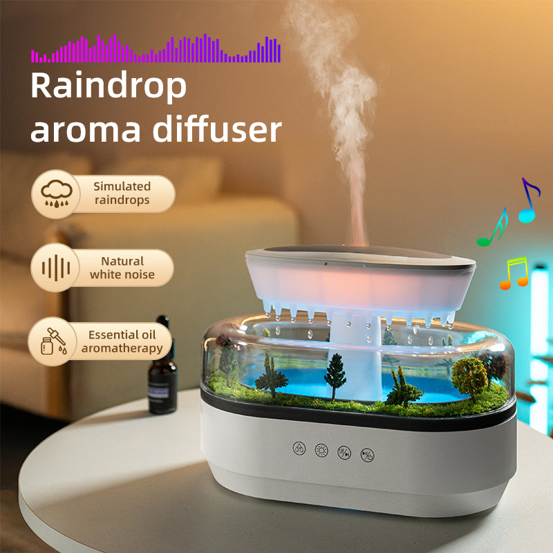 Raindrop Aroma Diffuser – Mist, Mood & White Noise in One