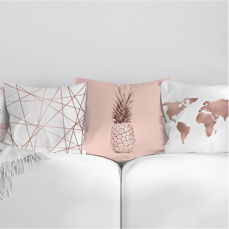 Rose Gold Lash Pillow Cover – Glitter Pineapple Vibes for Your Sofa