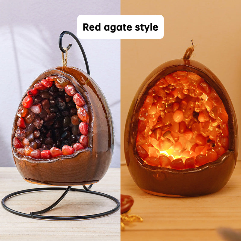 Amethyst Dinosaur Egg Night Light – Crystal Glow with Modern Vibes