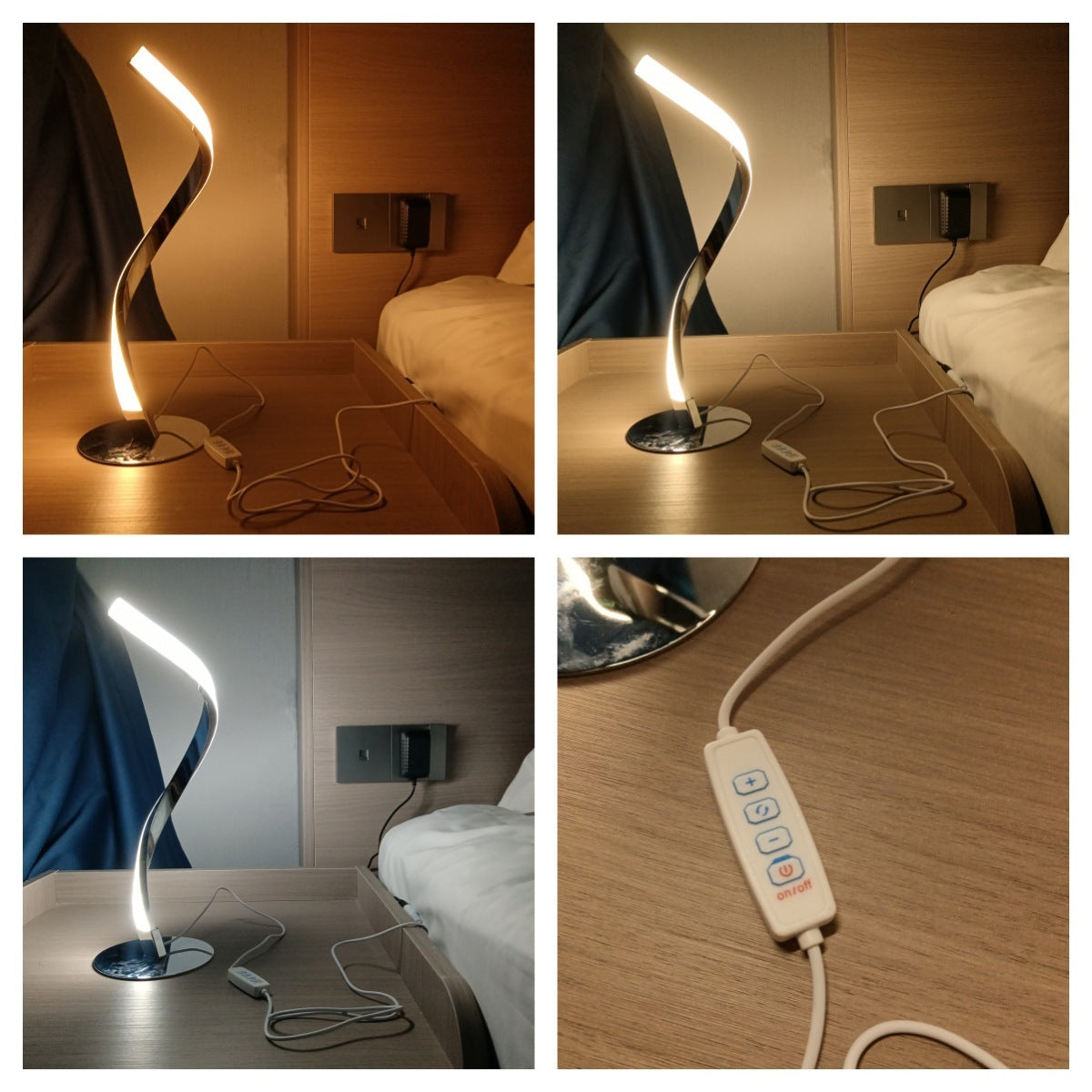 Spiral Snake LED Table Lamp – Modern Dimmable Bedside Light
