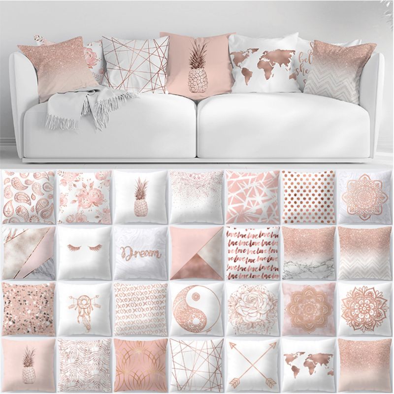 Rose Gold Lash Pillow Cover – Glitter Pineapple Vibes for Your Sofa