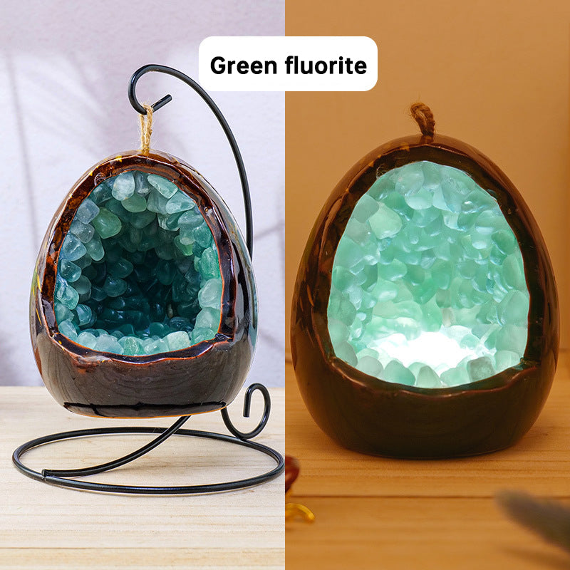Amethyst Dinosaur Egg Night Light – Crystal Glow with Modern Vibes