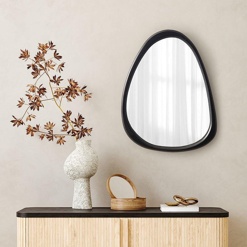 Wooden Oval Wall Mirror – Rustic Hanging Decor for Any Room