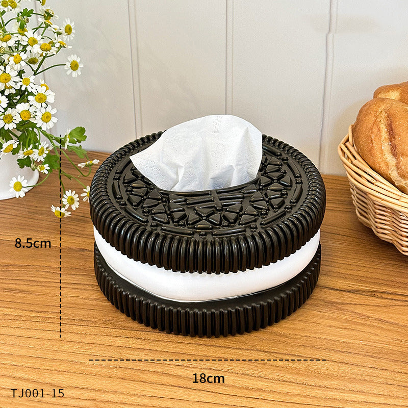 Oreo-Inspired Tissue Box – Minimalist Decor for Car, Desk, or Bathroom