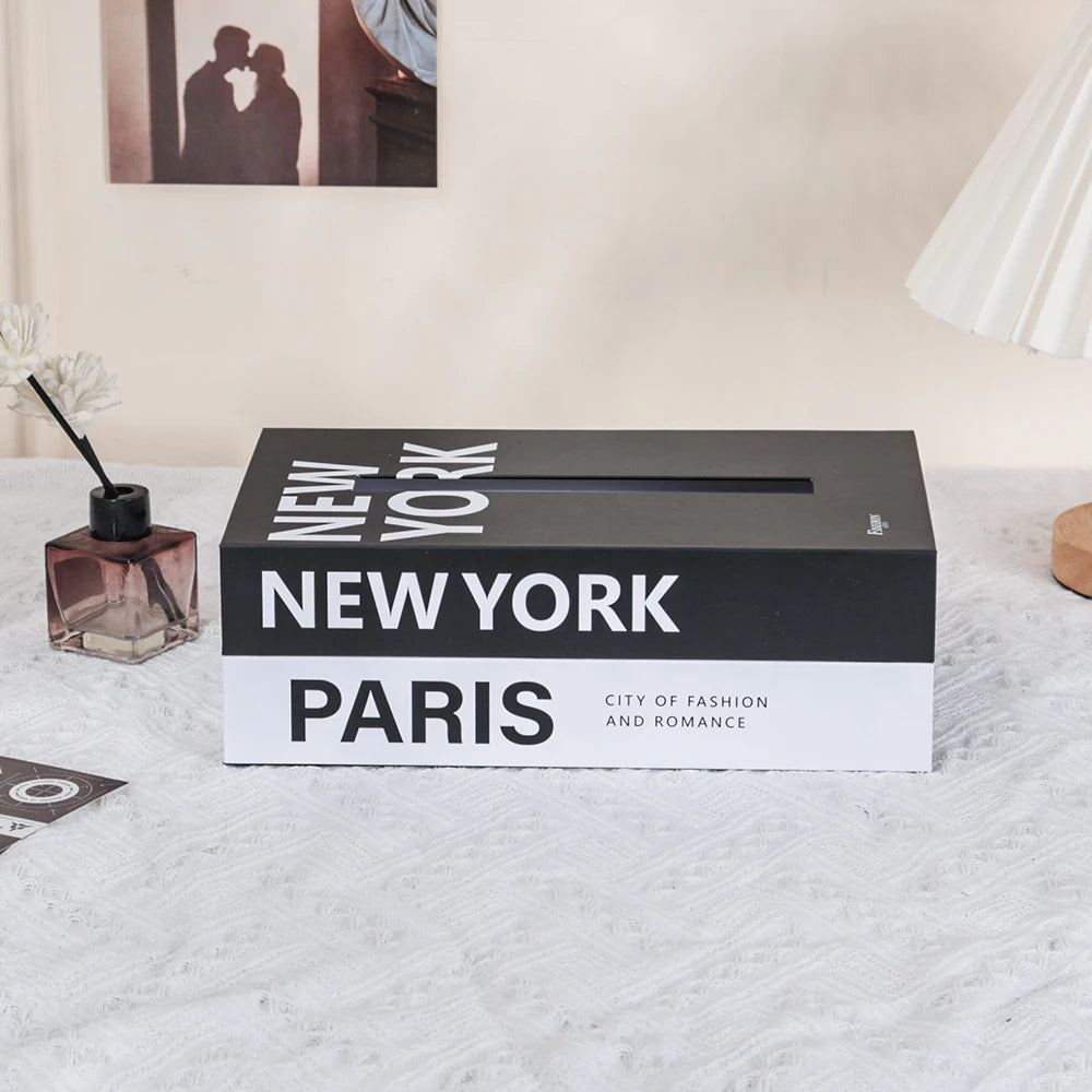 Book-Style Tissue Box Holder – Fashionable Napkin Case & Home Storage Decor