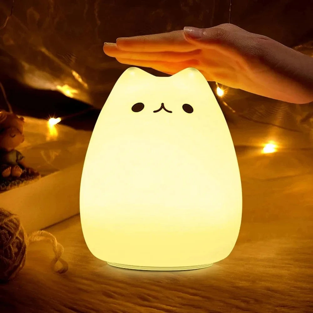 Colorful Cat Touch Night Light – Soft Glow & Fun Color Change for Kids’ Rooms