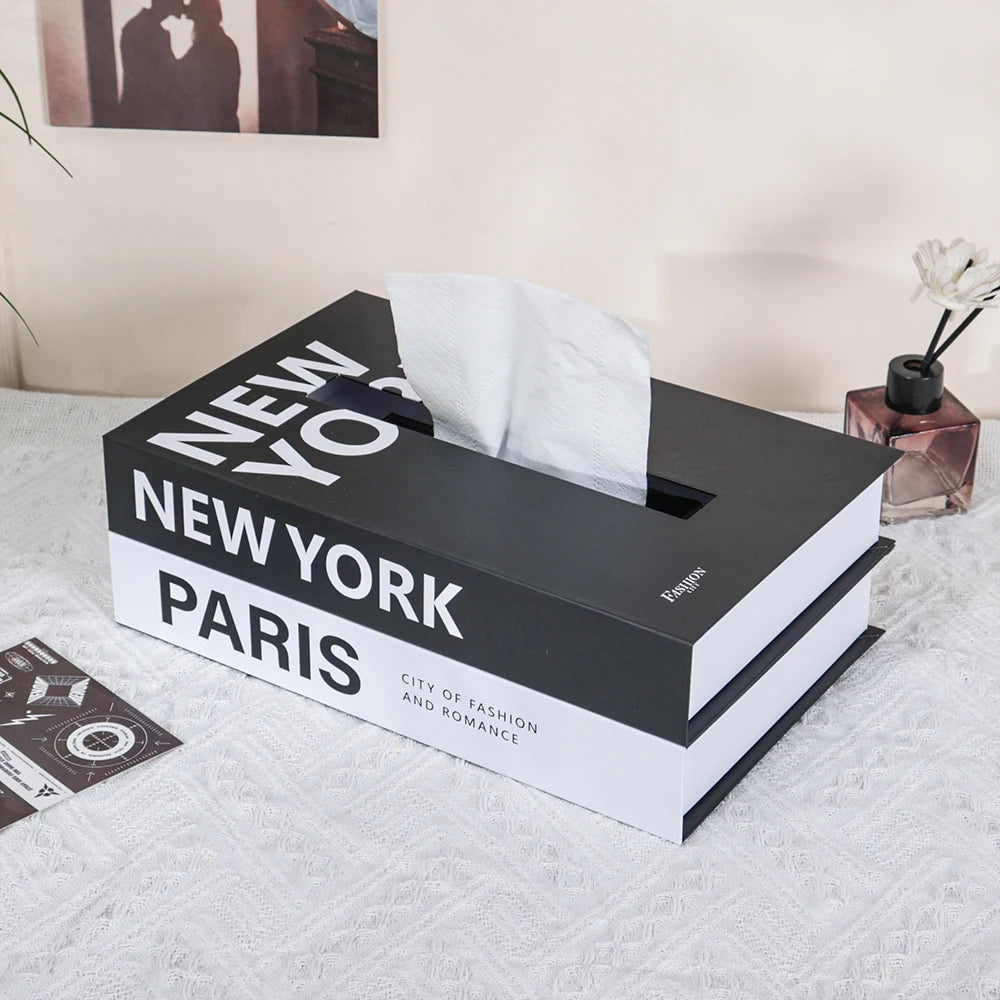 Book-Style Tissue Box Holder – Fashionable Napkin Case & Home Storage Decor