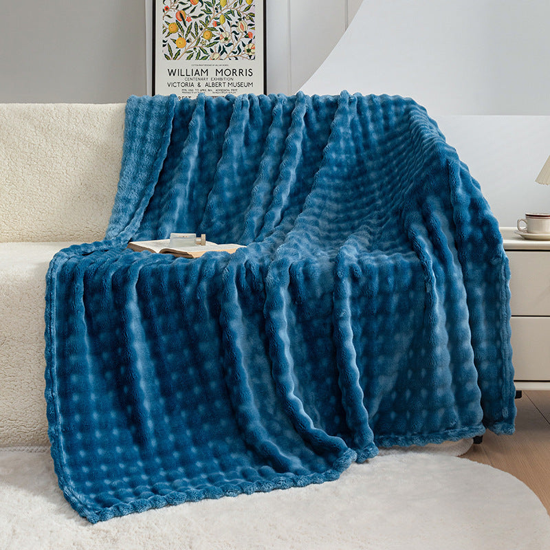 Bubble Flannel Blanket – Ultra-Soft Sofa & Bed Throw for AC Rooms