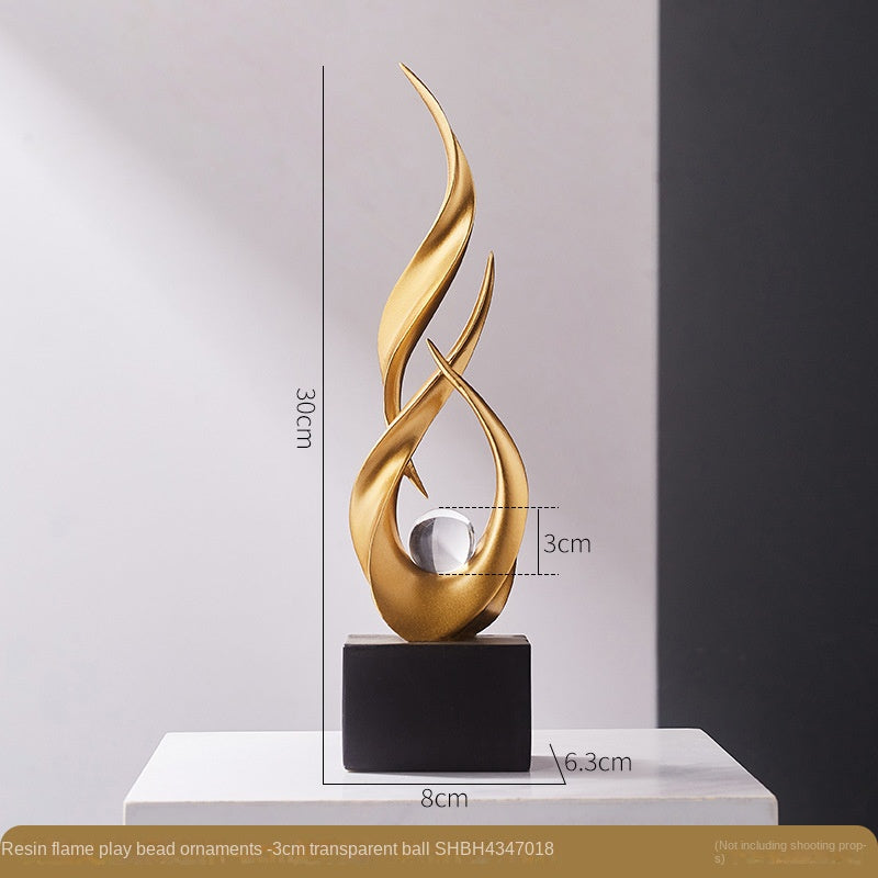 Modern Luxury Water-Rising Resin Sculpture – Artistic Decor for Living Room & Office