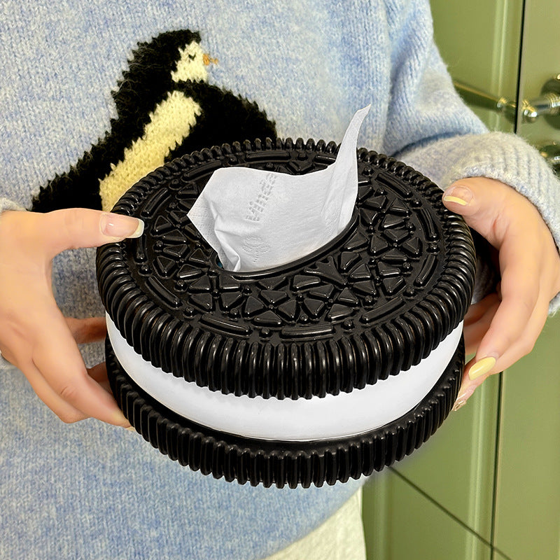 Oreo-Inspired Tissue Box – Minimalist Decor for Car, Desk, or Bathroom