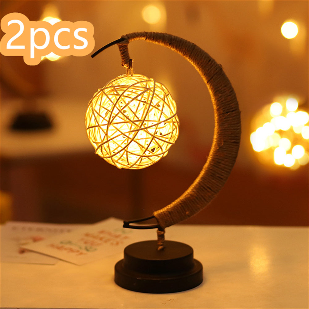 LED Moon & Star Copper Wire Light – USB & Battery Powered Decor Lamp