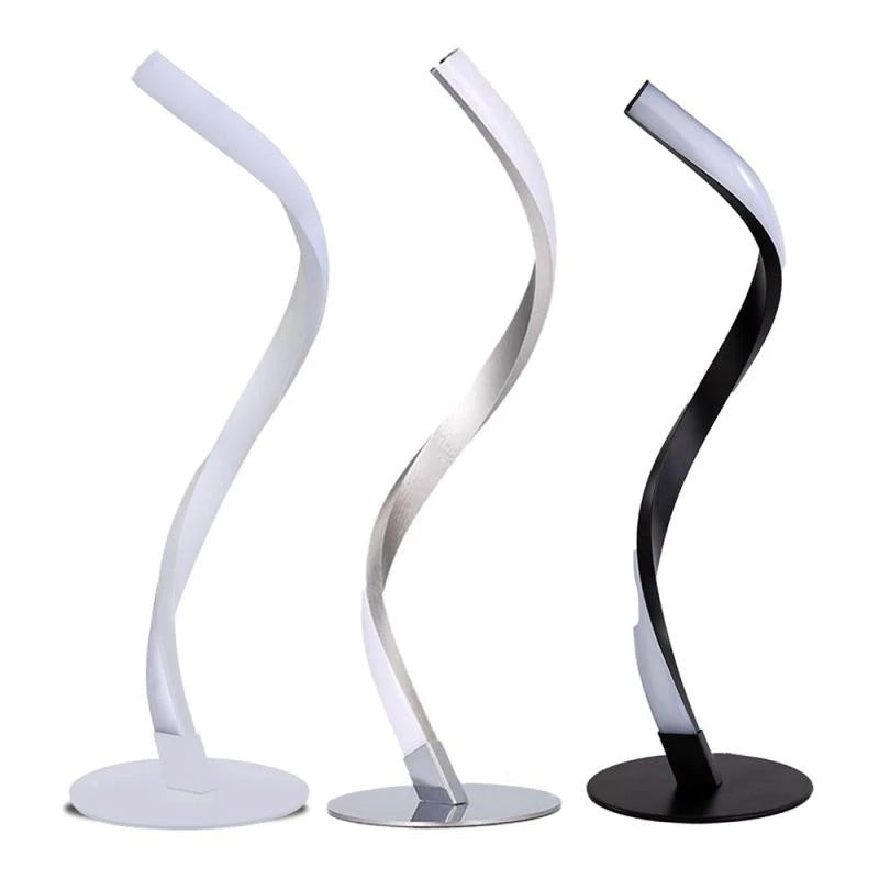 Spiral Snake LED Table Lamp – Modern Dimmable Bedside Light