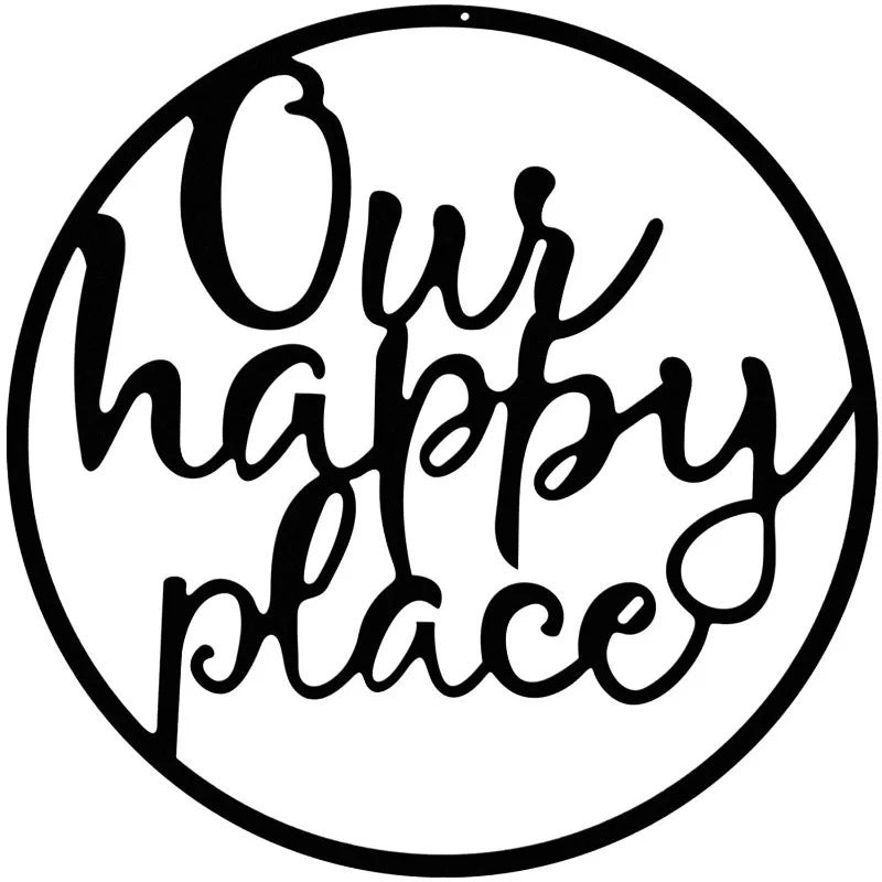 Black Metal Wall Art – Modern Geometric Plaque for Outdoor & Indoor Spaces