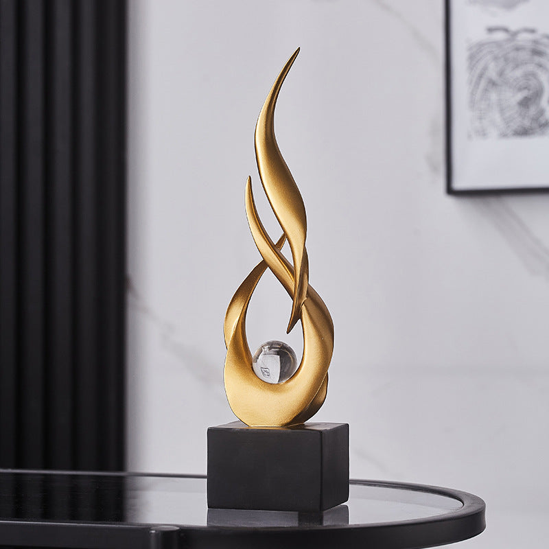 Modern Luxury Water-Rising Resin Sculpture – Artistic Decor for Living Room & Office