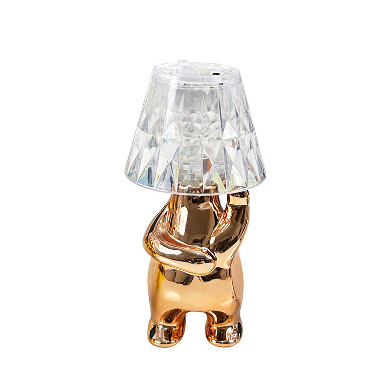 Creative Crystal LED Night Light – Abstract Touch Table Lamp with Built-in Battery