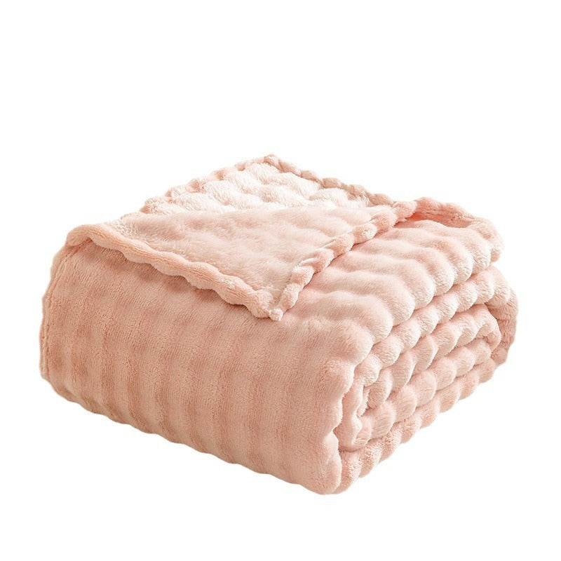 Bubble Flannel Blanket – Ultra-Soft Sofa & Bed Throw for AC Rooms