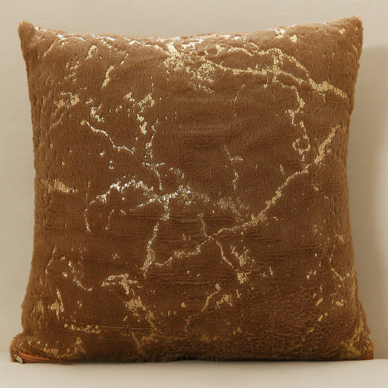 Plush Throw Pillowcase with Gilded Detailing – Soft Sofa Cushion Cover 43x43cm